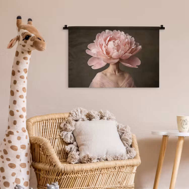 Wandkleed - Gezicht - Roos - Roze — 5