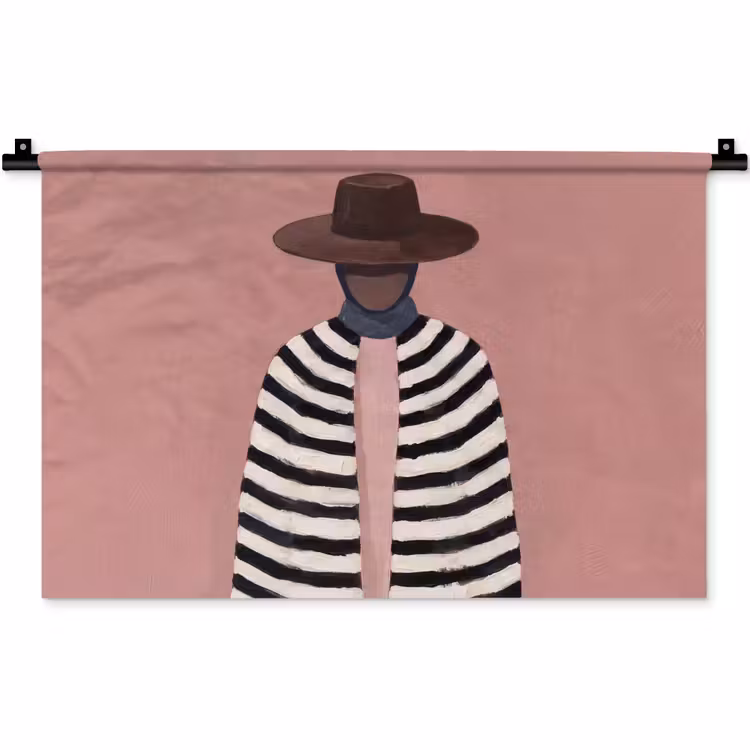 Wandkleed - Grafisch - Vrouw - Roze — 1