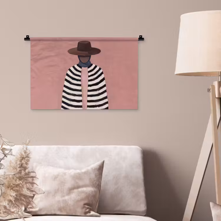 Wandkleed - Grafisch - Vrouw - Roze — 2