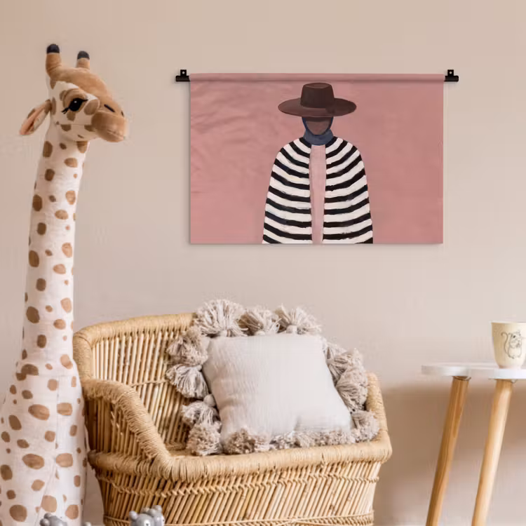Wandkleed - Grafisch - Vrouw - Roze — 5