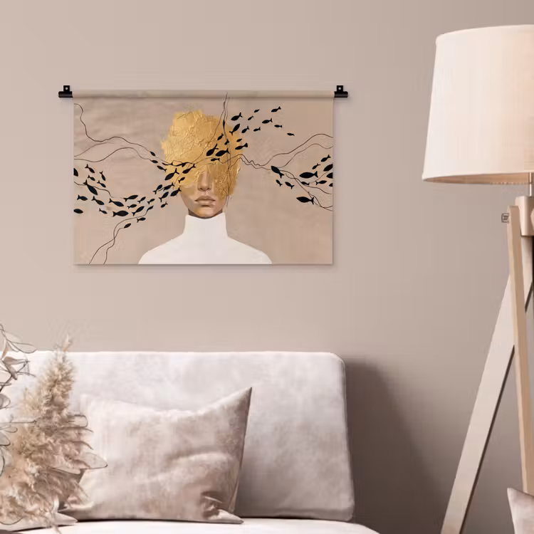 Wandkleed - Modern - Vrouw - Goud — 2