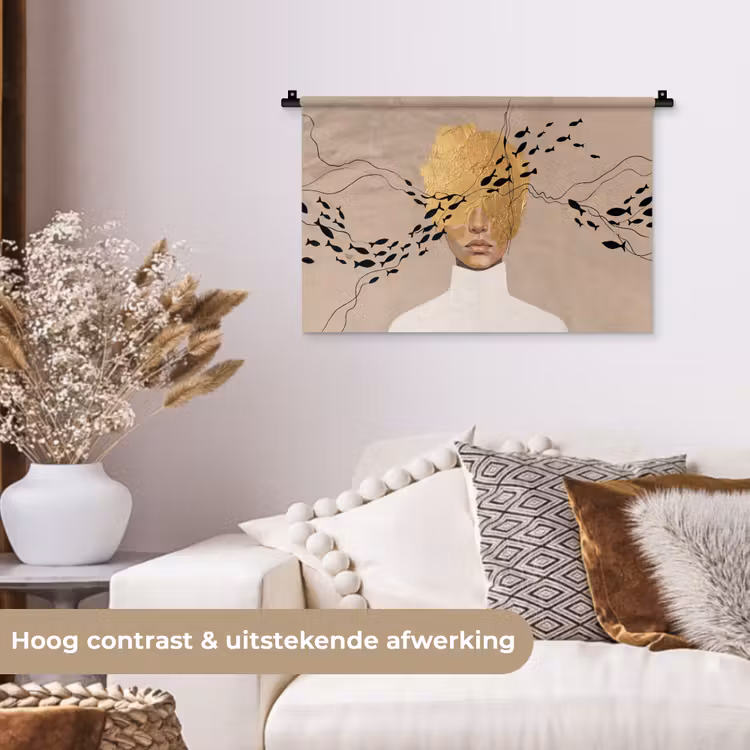 Wandkleed - Modern - Vrouw - Goud — 4