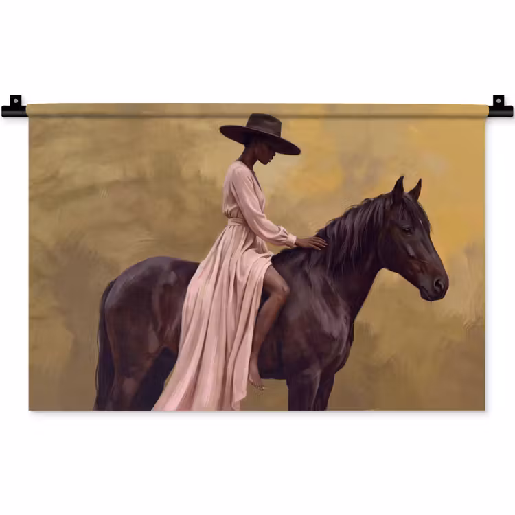 Wandkleed - Paard - Klassiek - Oker — 1