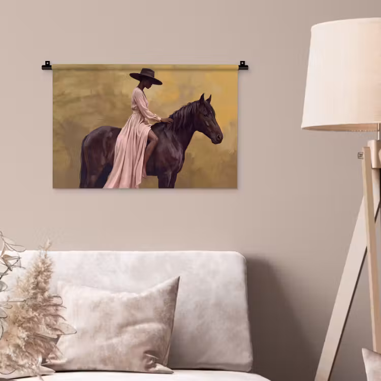 Wandkleed - Paard - Klassiek - Oker — 2