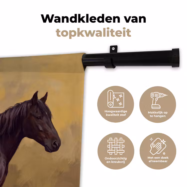 Wandkleed - Paard - Klassiek - Oker — 3