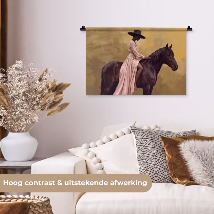 Wandkleed - Paard - Klassiek - Oker — 4
