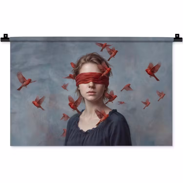 Wandkleed - Portret - Krachtig - Rood — 1