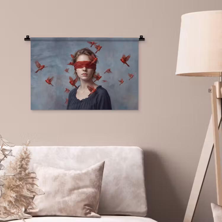 Wandkleed - Portret - Krachtig - Rood — 2