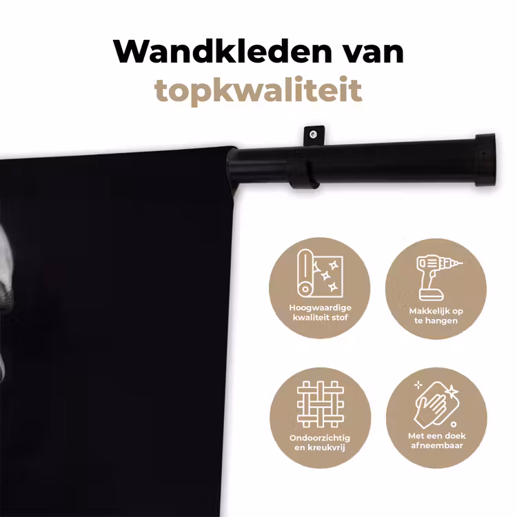 Wandkleed - Portret - Zwaan - Zwart - Wit — 3