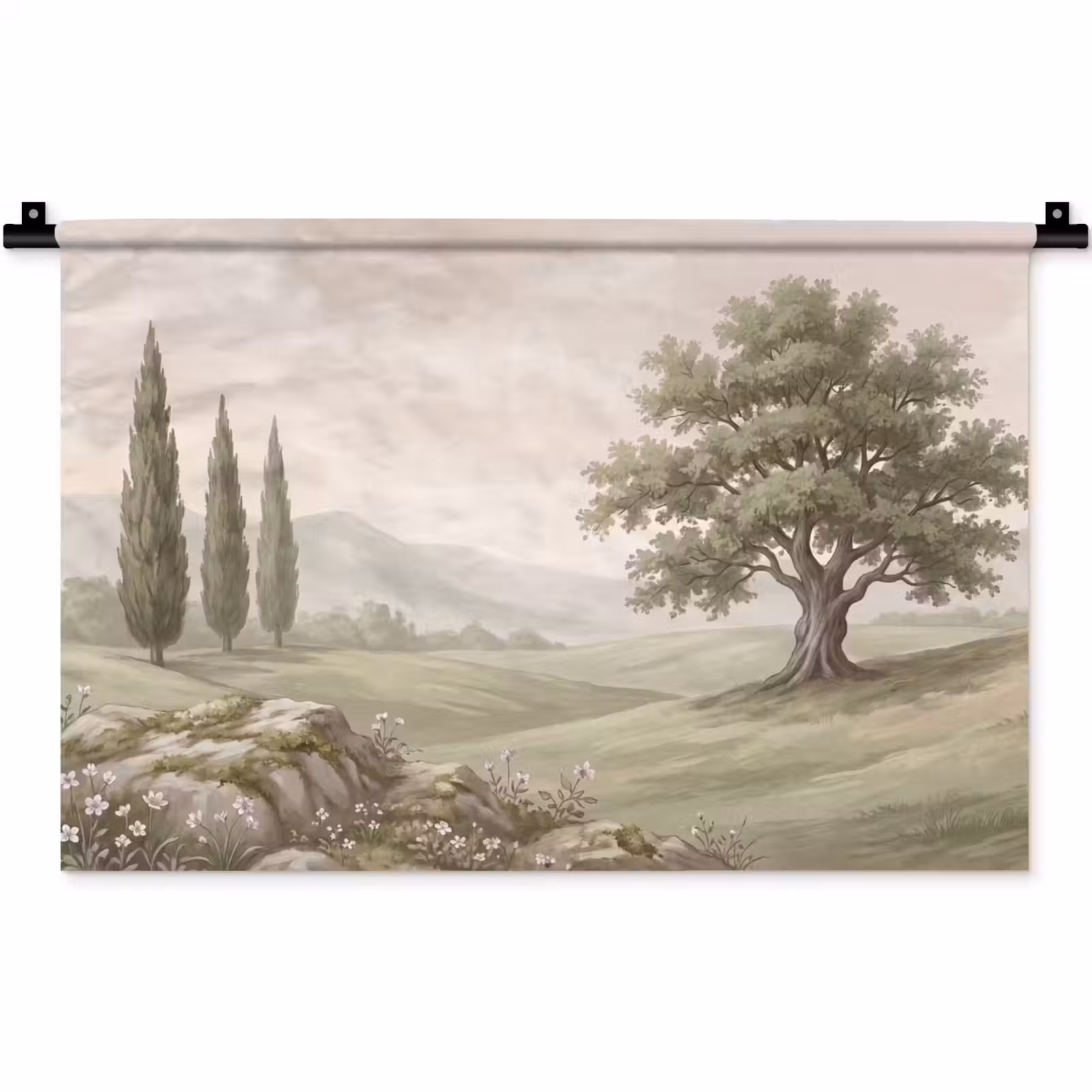 Wandkleed - Heuvellandschap - Bomen - Natuur - Groen — 1