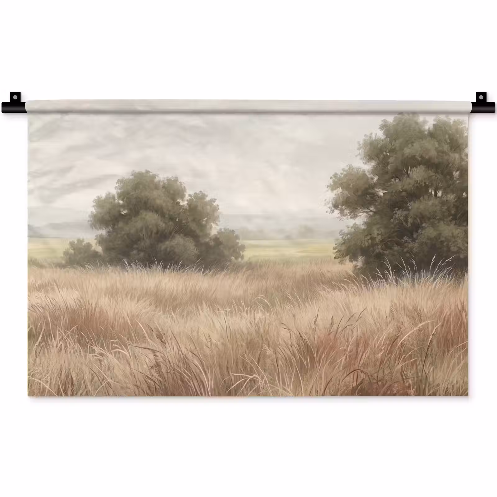 Wandkleed - Landschap - Minimalistisch - Beige — 1