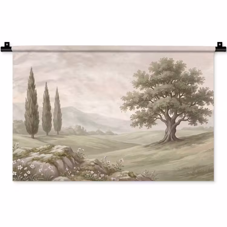 Wandkleed - Heuvellandschap - Bomen - Natuur - Groen — 1