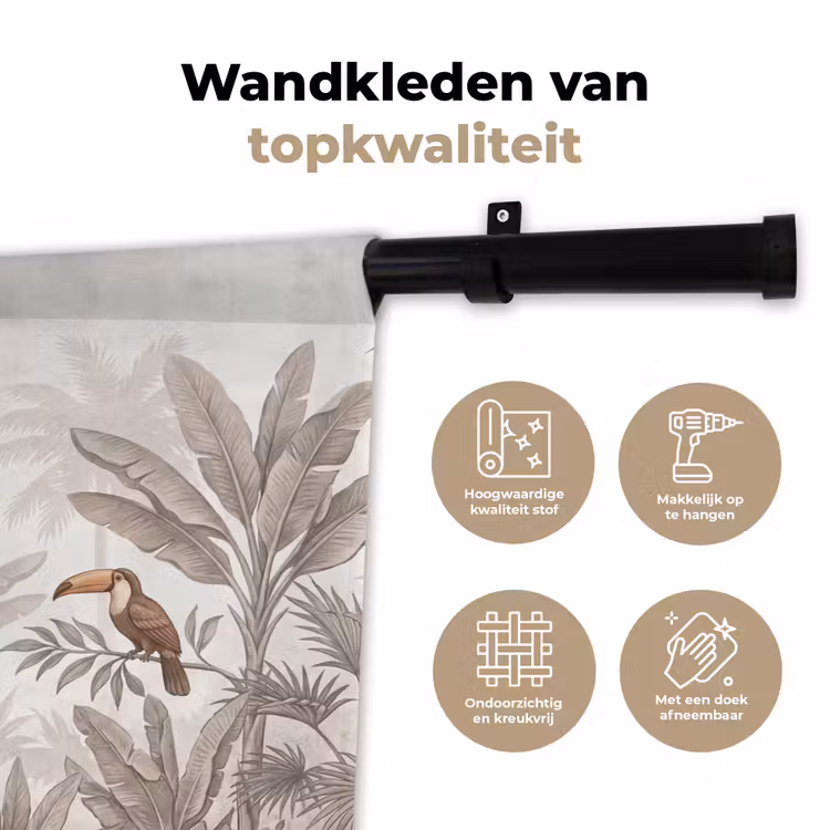 Wandkleed - Jungle - Dieren - Palmbomen — 3