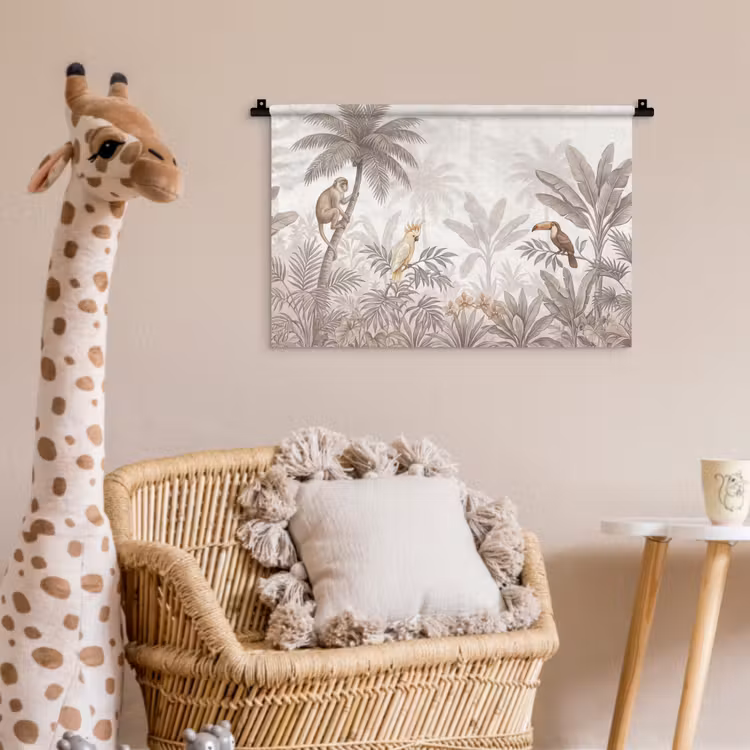 Wandkleed - Jungle - Dieren - Palmbomen — 5