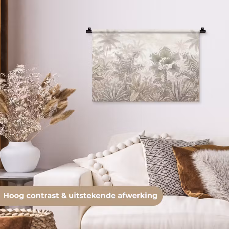 Wandkleed - Jungle - Tropisch - Natuur -Vintage - Beige — 4