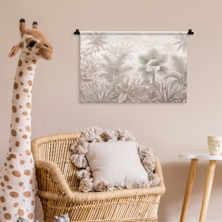Wandkleed - Jungle - Tropisch - Natuur -Vintage - Beige — 5