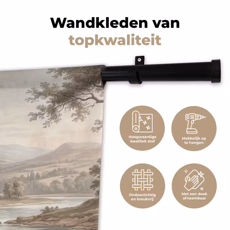 Wandkleed - Landhuis - Rivier - Vee — 3