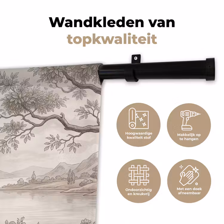 Wandkleed - Landschap - Bergen - Meer - Natuur — 3