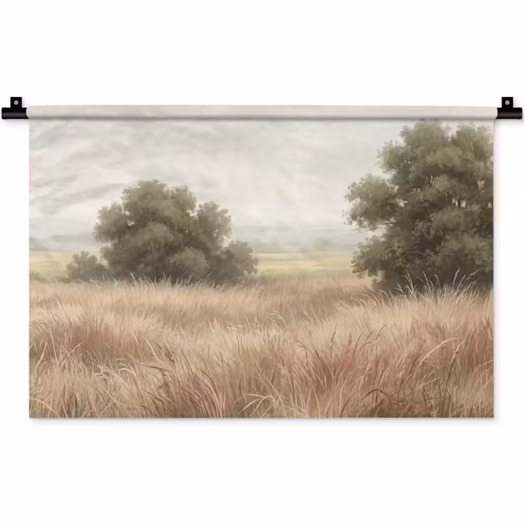 Wandkleed - Landschap - Minimalistisch - Beige — 1