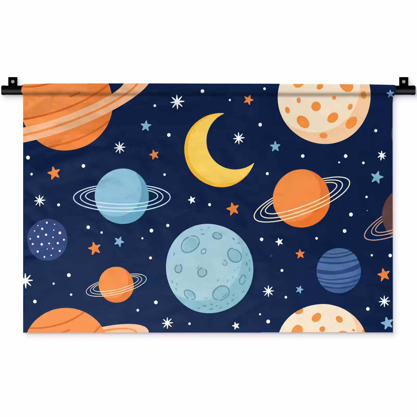 Wandkleed - Ruimte - Planeten - Kleurrijk — 1
