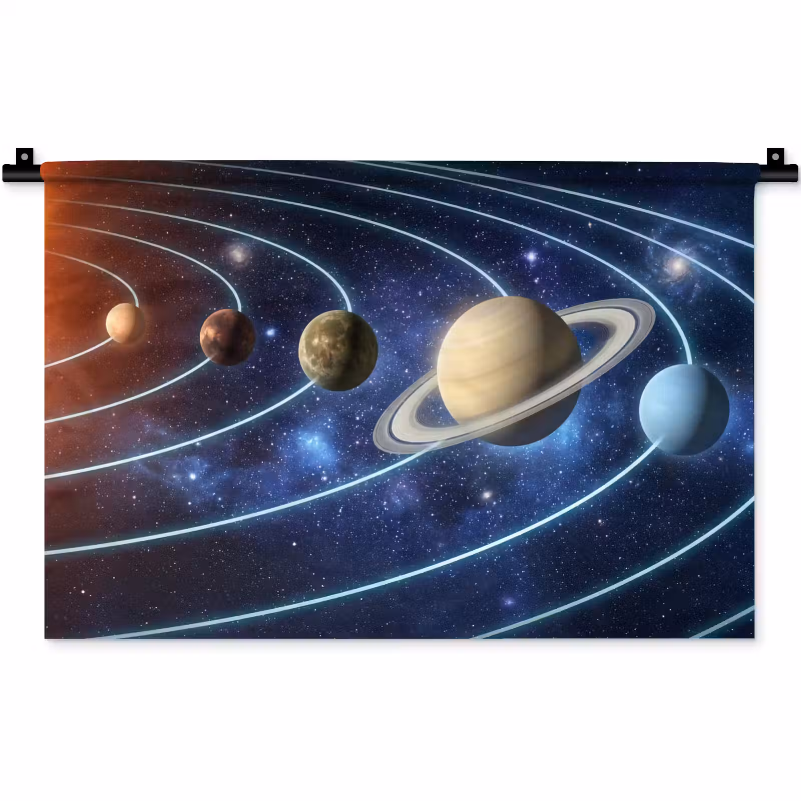 Wandkleed - Ruimte - Zonnestelsel - Blauw — 1