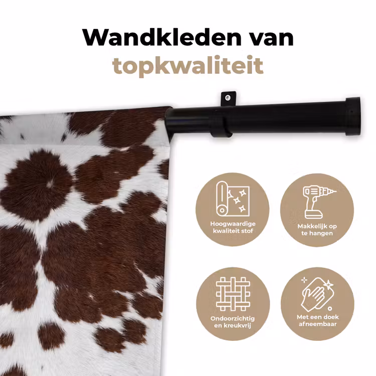 Wandkleed - Koeienhuid - Klassiek - Bruin — 3