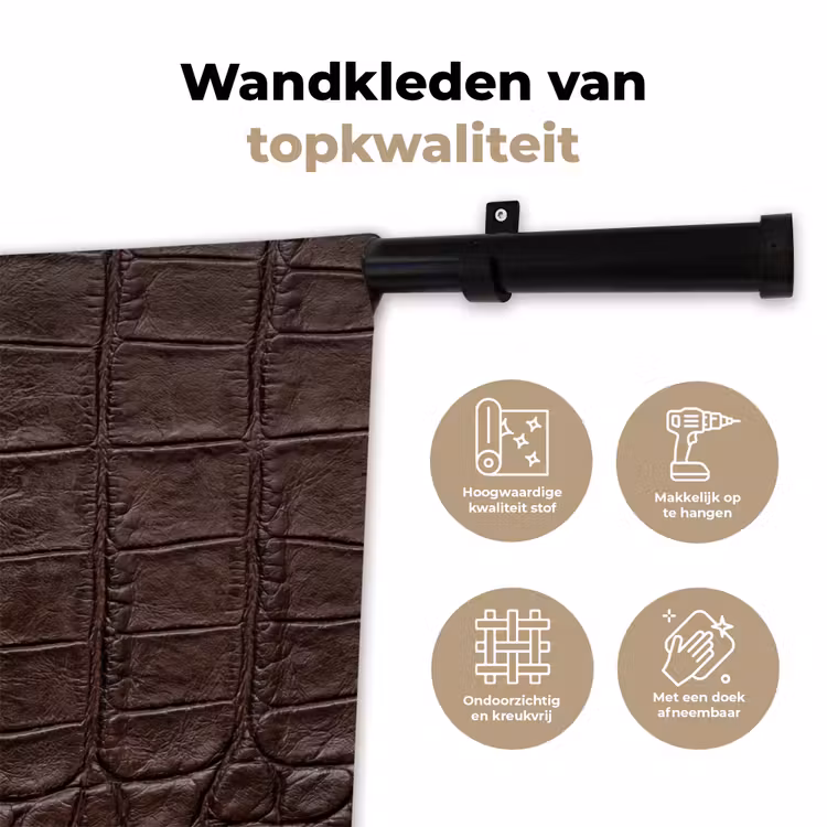 Wandkleed - Krokodil - Leer - Bruin — 3