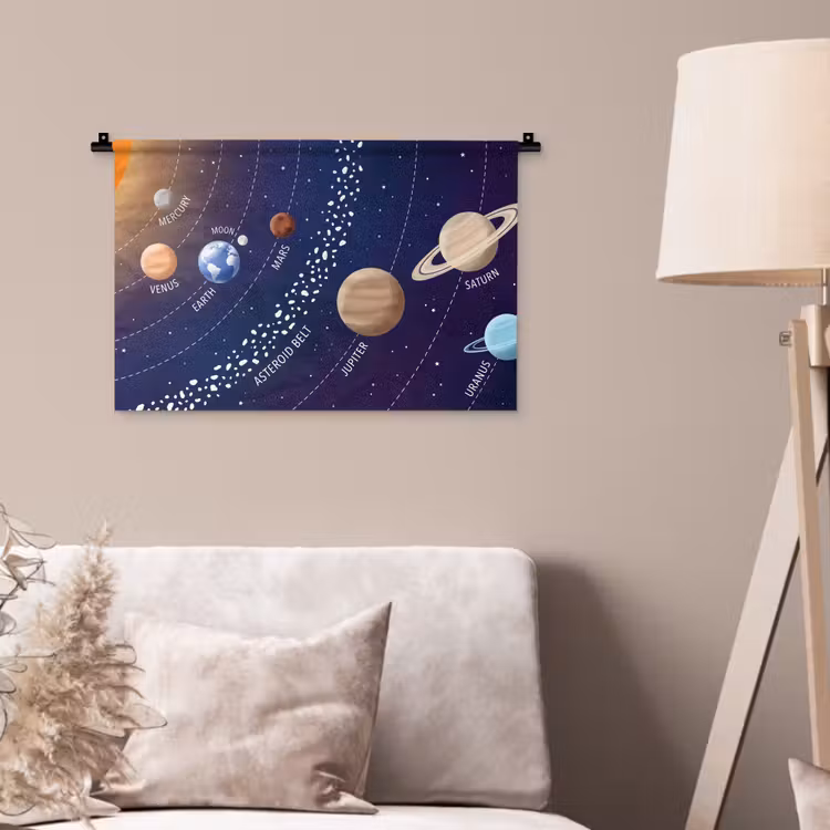 Wandkleed - Planetenstelsel - Ruimte - Illustratie — 2