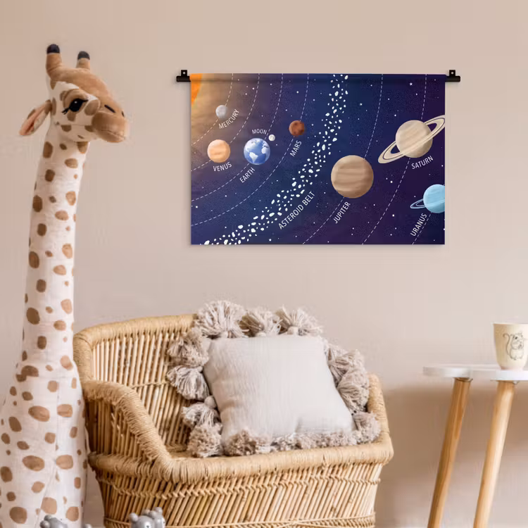 Wandkleed - Planetenstelsel - Ruimte - Illustratie — 5