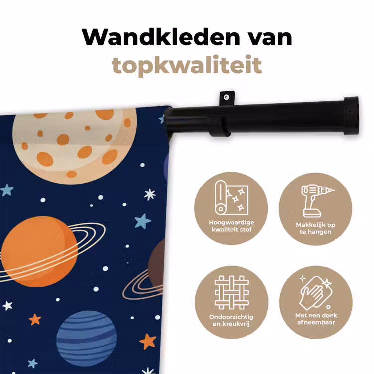 Wandkleed - Ruimte - Planeten - Kleurrijk — 3