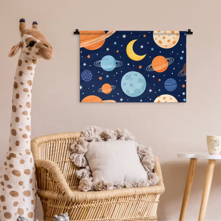 Wandkleed - Ruimte - Planeten - Kleurrijk — 5