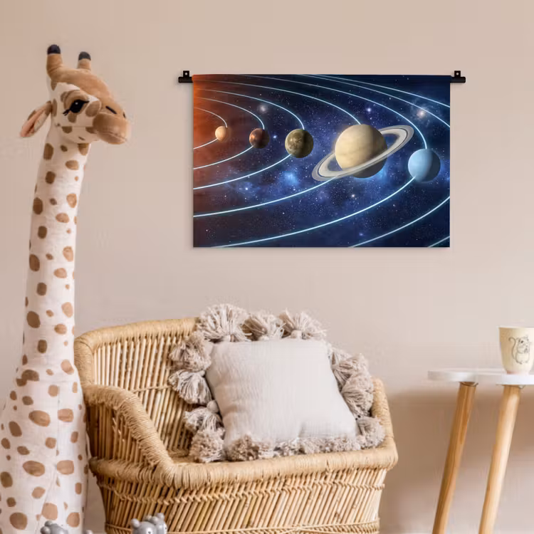 Wandkleed - Ruimte - Zonnestelsel - Blauw — 5