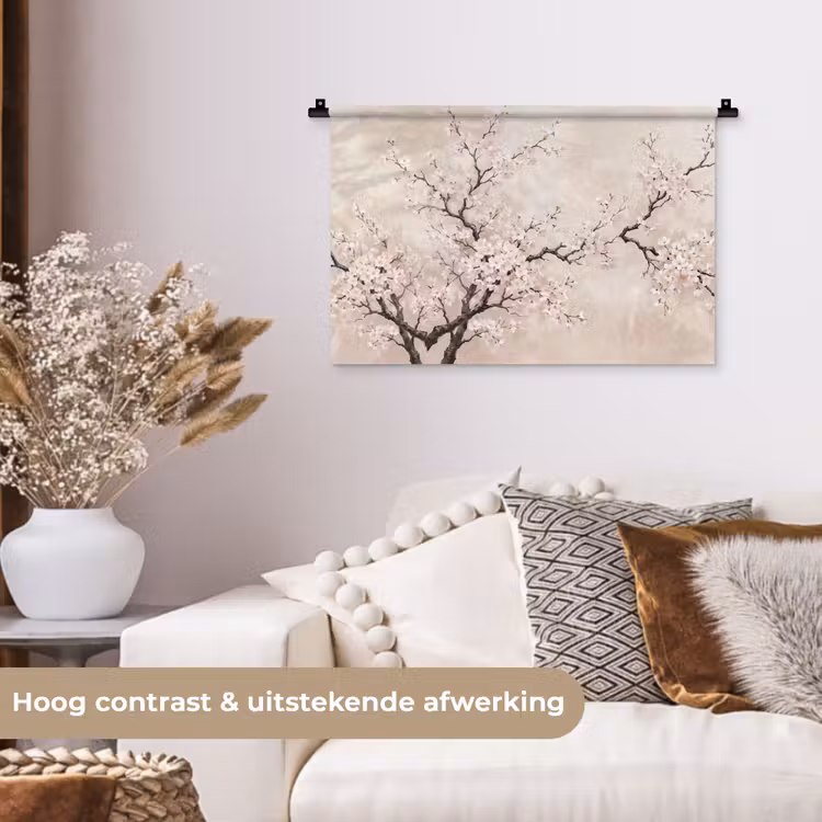 Wandkleed - Bloesem - Illustratie - Taupe — 4