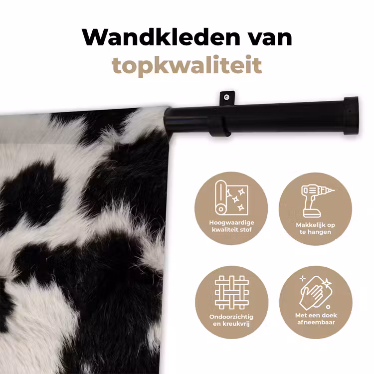 Wandkleed - Bont - Textuur - Zwart - Wit — 3