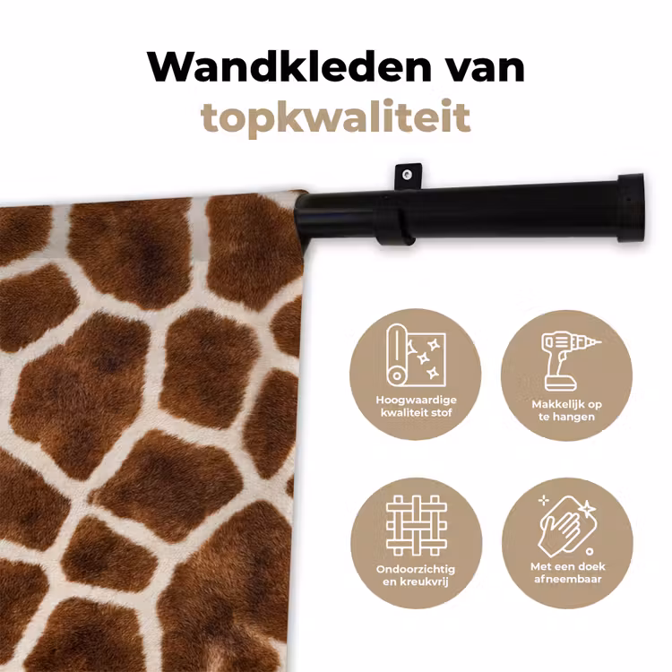 Wandkleed - Giraf - Vacht - Klassiek - Bruin — 3