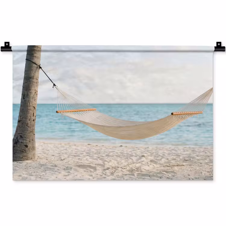 Wandkleed - Hangmat - Strand - Wit — 1