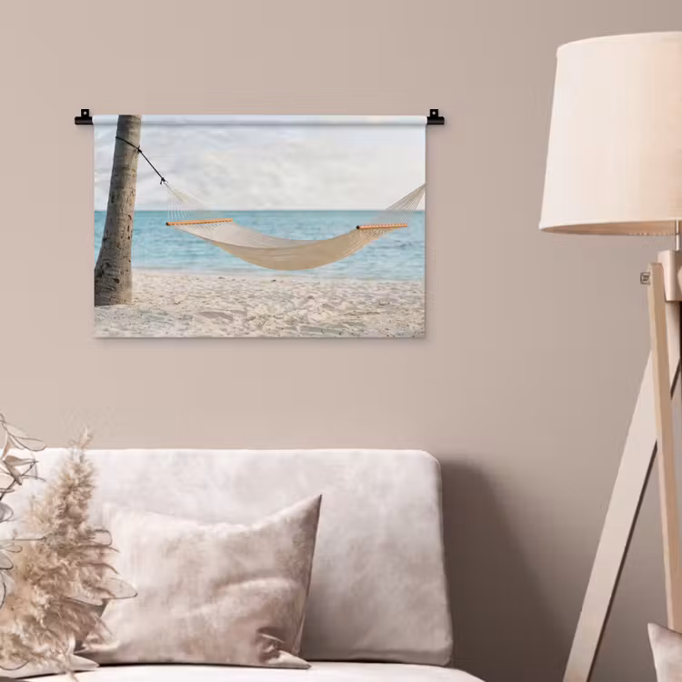 Wandkleed - Hangmat - Strand - Wit — 2