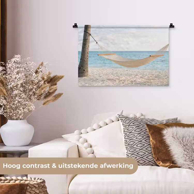 Wandkleed - Hangmat - Strand - Wit — 4