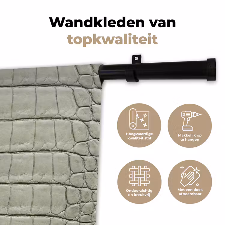 Wandkleed - Krokodillenleer - Schubben - Groen — 3