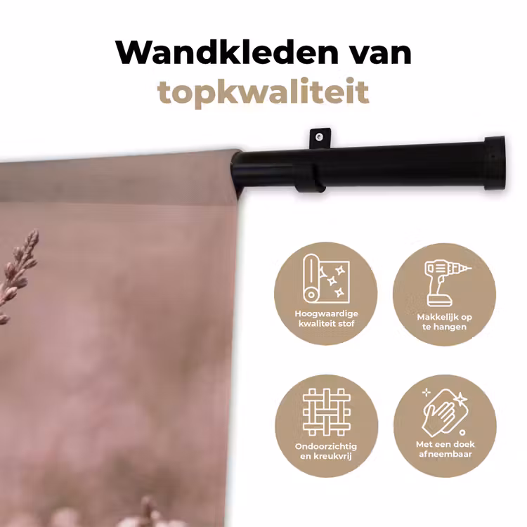 Wandkleed - Lavendel - Vlinder - Paars — 3