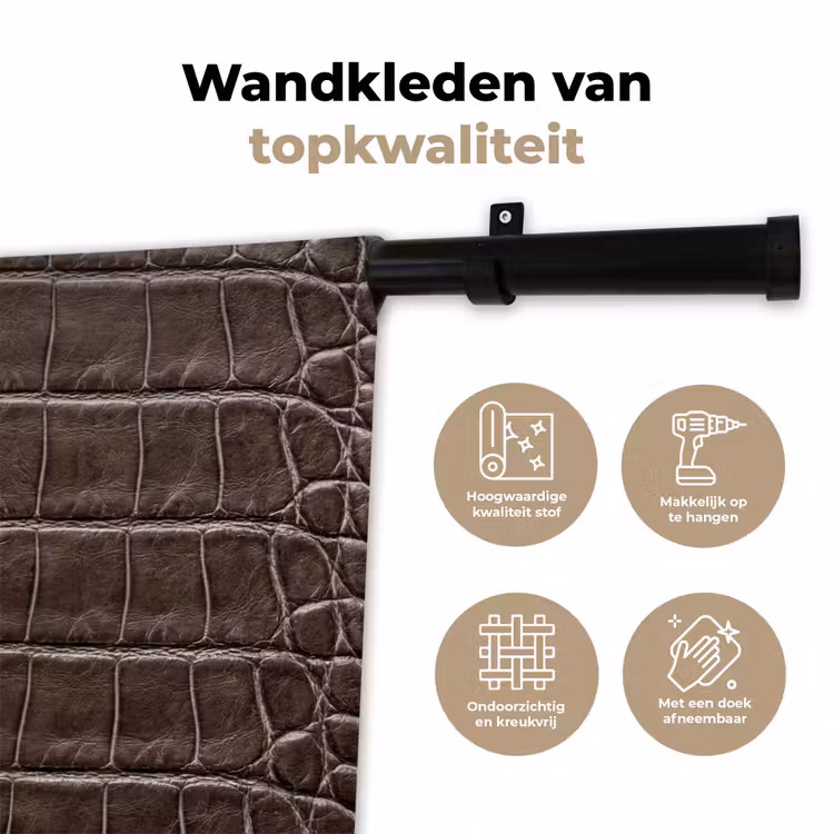 Wandkleed - Leer - Krokodil - Mat — 3
