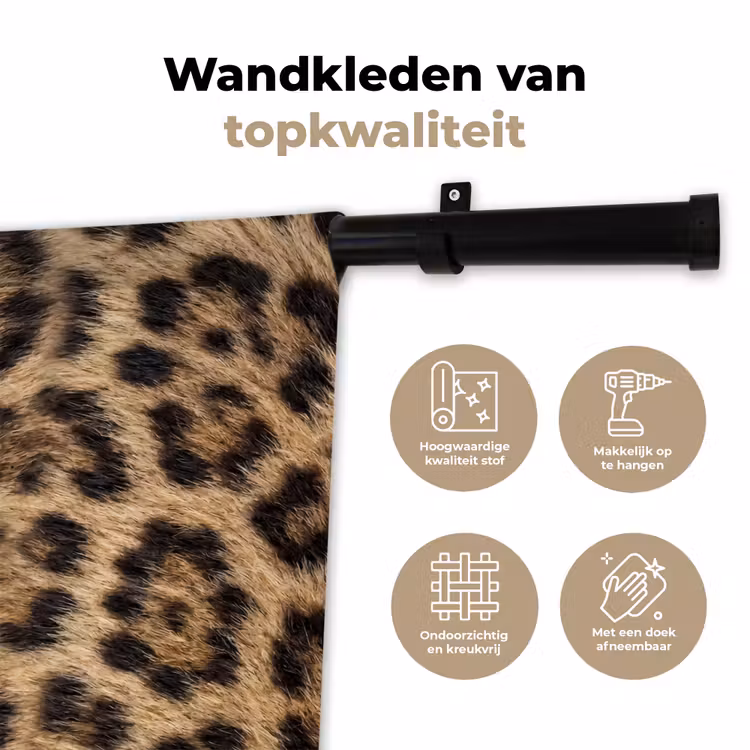 Wandkleed - Luipaard - Vacht - Klassiek - Bruin — 3