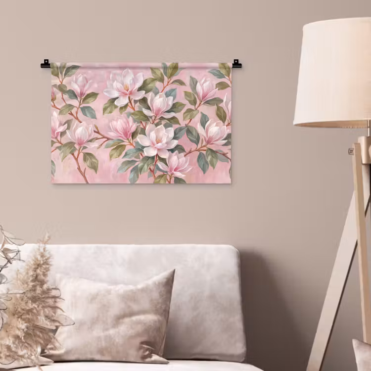 Wandkleed - Magnolia's - Patroon - Roze — 2