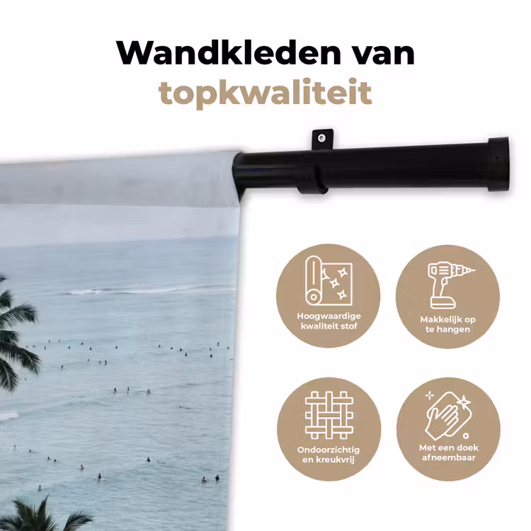 Wandkleed - Oceaan - Palmbomen - Surfers — 3
