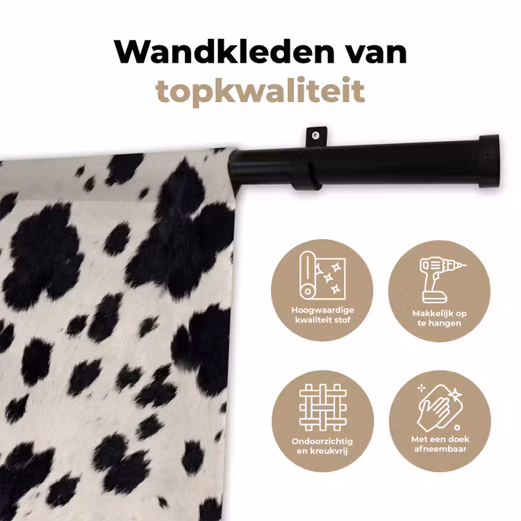 Wandkleed - Patroon - Vacht - Zwart - Wit — 3
