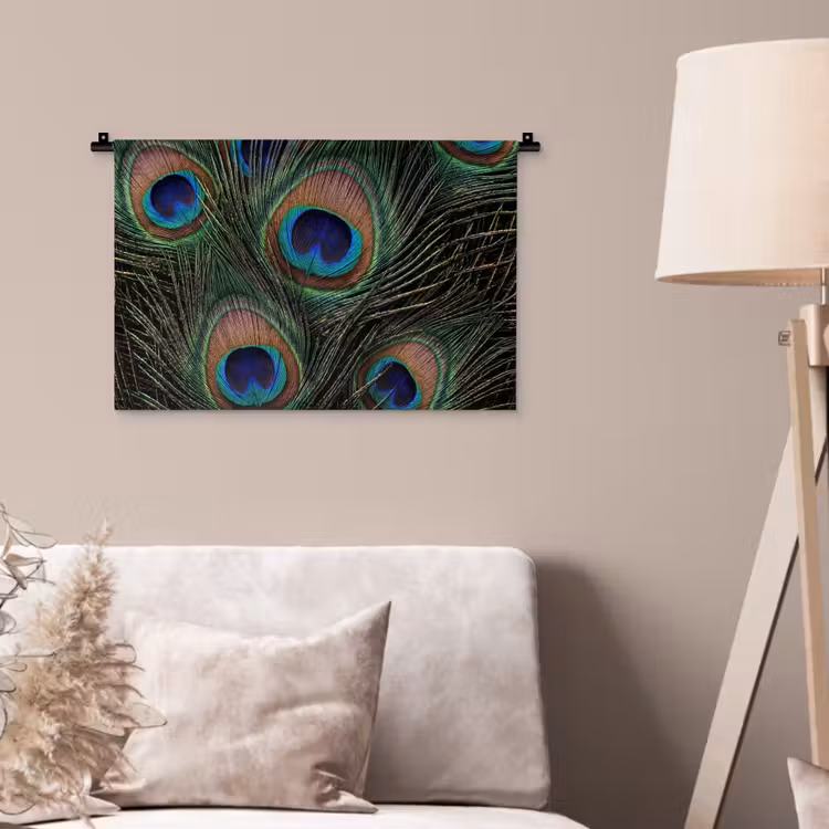 Wandkleed - Pauwenveren - Klassiek - Groen — 2
