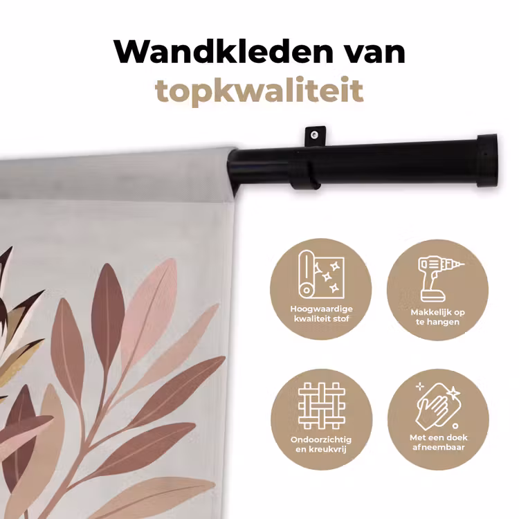 Wandkleed - Protea - Bloem - Botanisch - Beige — 3
