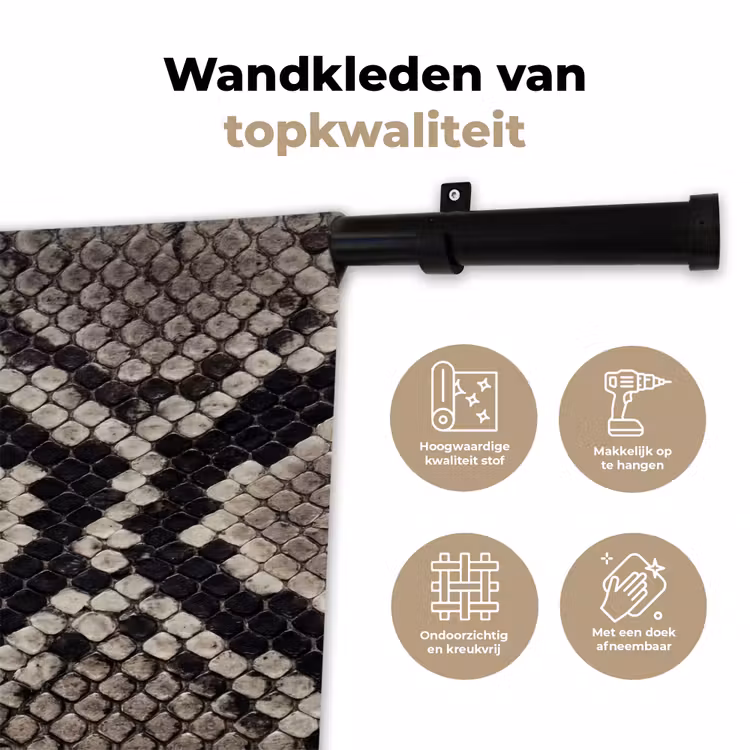 Wandkleed - Slangenleer - Patroon - Beige — 3