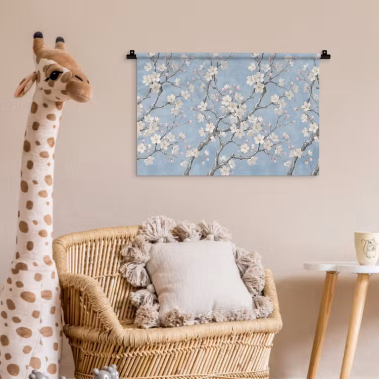Wandkleed - Takken - Kersenbloesem - Blauw — 5