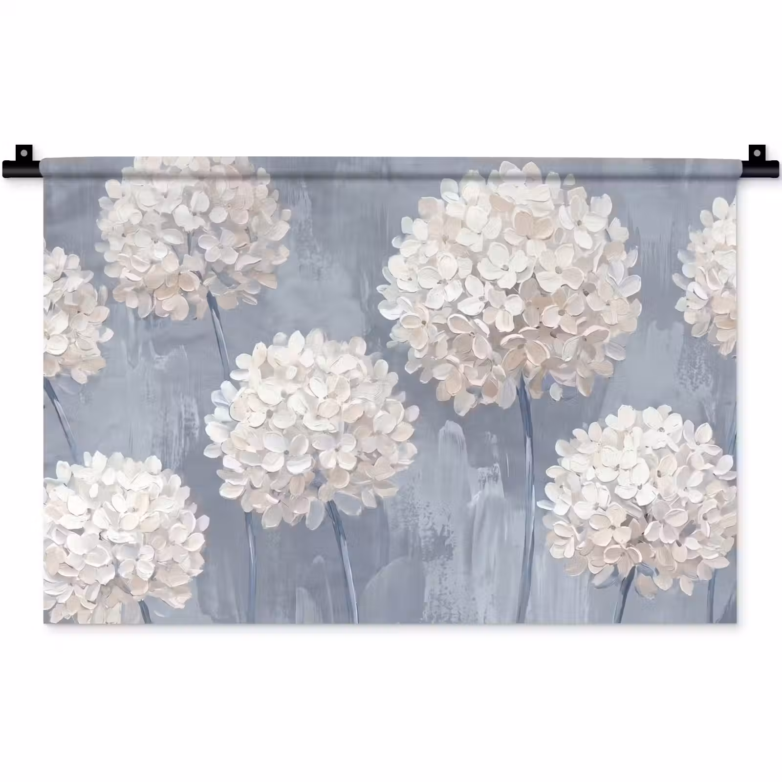 Wandkleed - Bloemen - Illustratie - Blauw — 1